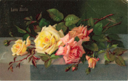 FLEURS - Des Tiges De Roses - Colorisé - Carte Postale Ancienne - Fiori