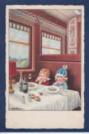 CPA Bertiglia Enfants Illustrateur Italien Art Déco écrite CGM 2614 Train - Bertiglia, A.