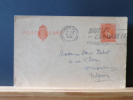 ENTIER580   CP G.B.  1946 POUR LA BELG. - Material Postal