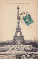 75 PARIS 7e - La Tour Eiffel - Circulée 1910 - Eiffelturm