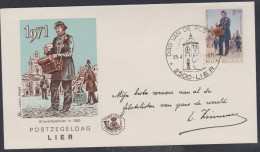 Belgique FDC 1971 1577 Journée Du Timbre Messager Des Postes à Pied Lier - 1971-1980