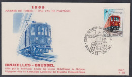 Belgique FDC 1969 1488 Journée Du Timbre Train Postal Bruxelles Brussel - 1961-1970