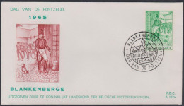 Belgique FDC 1965 1328 Journée Du Timbre Postes Chevaux Blankenberge - 1961-1970