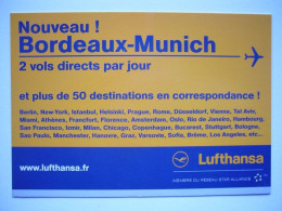 Avion / Airplane / LUFTHANSA / Nouveau ! Bordeaux - Munich / Airline Issue - 1946-....: Modern Tijdperk