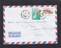 LETTRE AVEC TIMBRES " CARTE DE L'ILE /POISSON ". - Madagascar (1960-...)