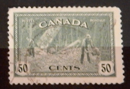 CANADA YT 223 OBLITERE "ABATTAGE D ARBRES EN COLOMBIE BRITANNIQUE" ANNÉE 1946 - Oblitérés