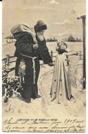 Père Noël/Santa Claus Et Un Ange L'ancienne Et La Nouvelle Année, Raphael Tuck 186, Envoi 1909 - Kerstman