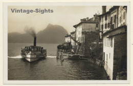 Gandria / Lago Di Lugano: Steamship - Villas On Seashore (Vintage RPPC 1920s/1930s) - Lugano
