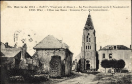 CPA Barcy Seine Et Marne, Platz Nach Der Bombardierung, Kirche, 1. Weltkrieg, Kriegszerstörungen - Altri & Non Classificati