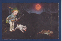 CPA Colombo Enfants Illustrateur Italien Art Déco écrite Sport Chasse Chien Lapin 902-1 - Colombo, E.