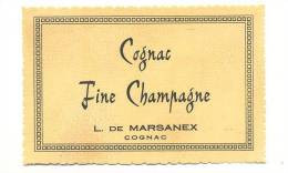 Etiquette  De  Cognac Fine Champagne  -   Marsanex - Sonstige & Ohne Zuordnung