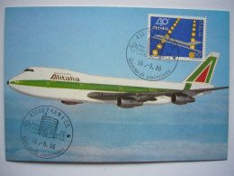 Avion / Airplane / ALITALIA / Boeing 747 /  Carte Maximum - 1946-....: Ere Moderne