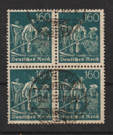 MiNr. 170 Gestempelter Viererblock, Geprüft (0348) - Used Stamps
