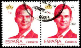 Espagne Poste Obl Yv:4649 Mi:4944 Felipe VI Ed:4937 Paire (cachet Rond) - Usados