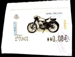 Espagne Lisa Obl Yv: 59 Mi:78 Moto Norton 1936 (Beau Cachet Rond) Sur Fragment - Usados