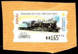 Espagne Lisa Obl Yv: 47 Mi:51 Locomotora 141 (Beau Cachet Rond) Sur Fragment - Used Stamps
