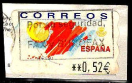 Espagne Lisa Obl Yv: 49 Mi:55 Carte Du Pays & Soleil (Belle Obl.mécanique) Sur Fragment - Used Stamps