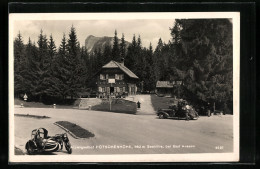 AK Bad Aussee, Alpengasthof Pötschenhöhe, Motorrad Mit Beiwagen  - Autres & Non Classés