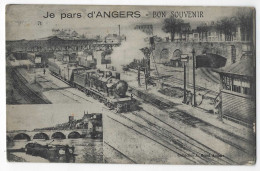 49 - Je Pars D' ANGERS - Bon Souvenir - Train En Gare - Angers