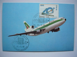 Avion / Airplane / ALITALIA / Douglas DC-10 /  Carte Maximum - 1946-....: Modern Tijdperk