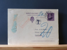 ENTIER594  CP  SUEDE  1936  TAXEE - Postal Stationery