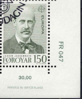 Feroe Poste Obl Yv: 47/48 Europa Cept Personnages Célèbres Coin D.feuille (TB Cachet Rond) - Isole Faroer
