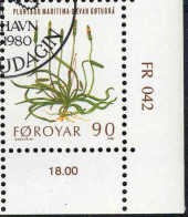 Feroe Poste Obl Yv: 42/46 Plantes Sauvages Coin D.feuille (TB Cachet Rond) - Féroé (Iles)