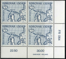 Feroe Poste N** Yv: 64/65 Europa Cept Faits Historiques Coin D.feuille X4 - Färöer Inseln