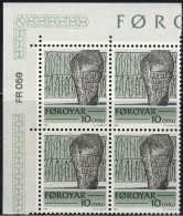 Feroe Poste N** Yv: 59/63 Ecrits Historiques Des Îles Féroé Coin D.feuille X4 - Faroe Islands