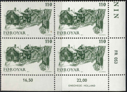 Feroe Poste N** Yv: 53/56 Le Vieux Torshaven Ingalvur Av Reyni Coin D.feuille X4 - Isole Faroer