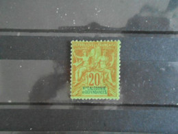 NOUVELLE-CALEDONIE YT 47 TYPE DUBOIS 20c. Brique S.vert - Used Stamps