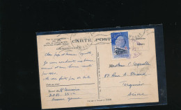 CPA Carte Postale  D'Auxerre Vers Tergnier Aisne Cachet Régiment D'infanterie - Vignette Espoir Contre Tuberculose - Oorlog 1939-45