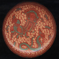Antique Burma  Royalty 8-piece Hand-painted, Hand Etched Coaster Set Intricate Work Ca 1900 - Arte Asiatica