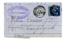 Courrier Année 1881 Envoyé à M. Cousin Banquier à CHAMPAGNOLE 39 Jura De La Banque CLEMENT BONNOTTE à LONS LE SAUNIER - 1876-1898 Sage (Tipo II)