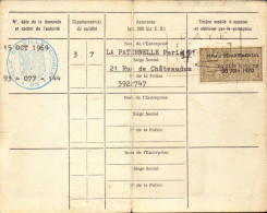 Permis De Chasse, Villemomble, (eine Saint Denis) Timbre Fiscal, Permis Departemental, 1970 - Unclassified