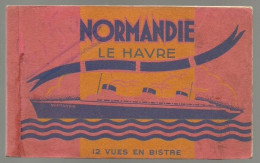 PAQUEBOT NORMANDIE  - UN CARNET DE 12 VUES-  CARTES POSTALES - Passagiersschepen