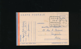 CPA Carte Postale  Franchise Militaire F.M.  4° RI 32° Compagnie De Sens Yonne  à Tergnier Aisne écrite 1939 - Oorlog 1939-45