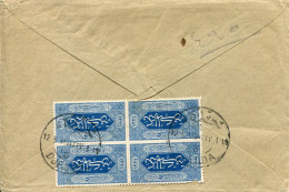 1919 Hejaz Jeddah Registered 1pi Block 4 To Egypt - Saoedi-Arabië