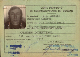 Carte De Commissionnaire En Douane, Calberson International, Paris - Unclassified