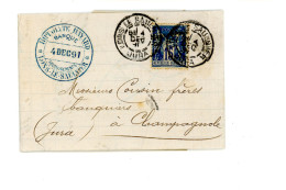 Courrier Année 1891 Envoyé à M. Cousin Banquier à CHAMPAGNOLE 39 Jura De La Banque Hippolyte BAYARD à LONS LE SAUNIER - 1876-1898 Sage (Type II)