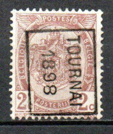 185 Voorafstempeling Op Nr 55 - TOURNAI 1898 - Positie B - Rollenmarken 1894-99