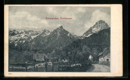 AK Hinterstoder, Dorfstrasse Mit Gipfelpanorama  - Sonstige & Ohne Zuordnung