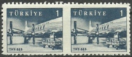 Turkey; 1959 Pictorial Postage Stamp 1 K. ERROR "Partially Imperf." - Ongebruikt