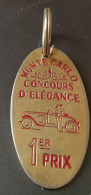 Porte Clef (clé) Monte Carlo Concours D'élégance, Voiture, Femme - Métal Doré, Rouge '1er Prix' - Monaco - Llaveros