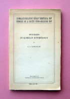 Ramstedt Studies In Korean Etymology Helsinki 1949 - Unclassified