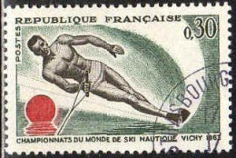 France Poste Obl Yv:1395 Mi:1449 Ski Nautique Vichy (TB Cachet Rond) - Gebraucht