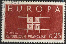 France Poste Obl Yv:1396/1397 Europa 1963 Sigle Stylisé (beau Cachet Rond) - Gebruikt