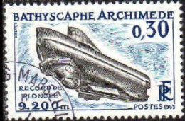 France Poste Obl Yv:1368 Mi:1421 Bathyscaphe Archimède Record De Plongée (TB Cachet Rond) (Thème) - Usati