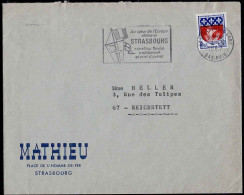 France Poste Obl Yv:1354B Mi:1497 Armoiries De Paris (TB Cachet à Date) Lettre Strasbourg 4-8-1967 - Usados