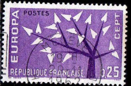 France Poste Obl Yv:1358/1359 Europa Cept Arbre à 19 Feuilles (TB Cachet Rond) - Usados